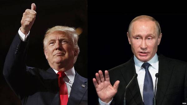A telephone conversation between Vladimir Putin and Donald trump