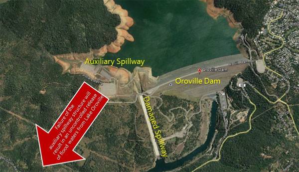 In California, the population is warned to evacuate due to possible breakthrough of the largest dams