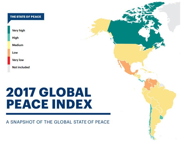 Peace index 2017: Russia and Ukraine - one of the 