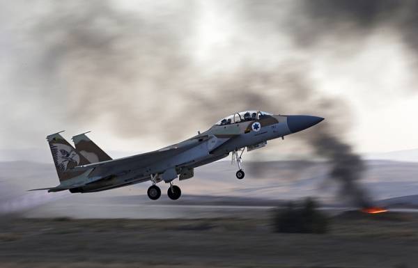 The Israeli air force attacked Syrian army on the Golan heights