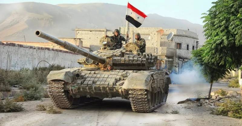 With the Syrian T-72 shooting anti-aircraft guns