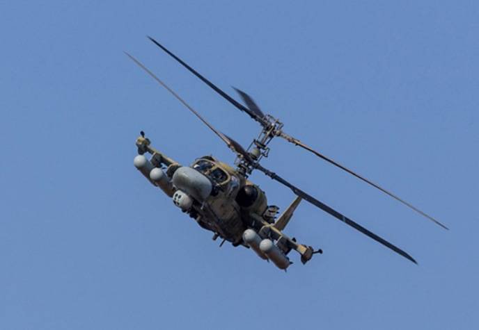The ka-52 and Mi-8 AMTSH struck in Primorye, the impact on the basis of the conditional opponent