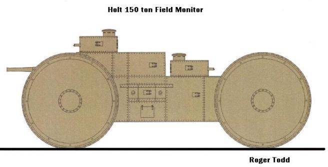 Projekt af super-tunge pansrede Holt 150 ton Felt Monitor (USA)