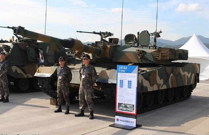 Мінабароны Паўднёвай Карэі прэзентавала танк K1A2