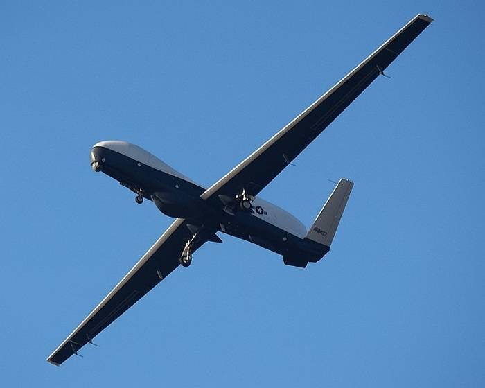 The U.S. Navy received the first production UAV MQ-4C Triton