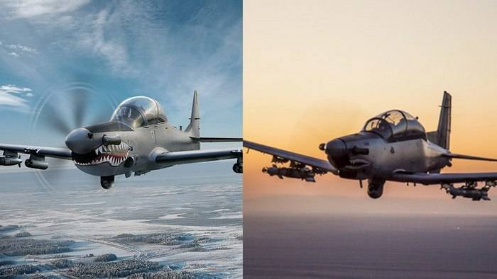 An der Finall vun der Ausschreiwung fir de liichter Jagdbomber fir d 'US-Loftwaff koumen d' A-29 Super Tucano a AT-6 Wolverine