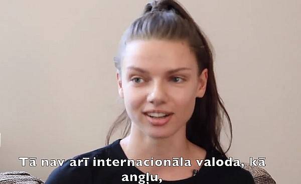 Pretty face on the flag of the Latvian nationalists