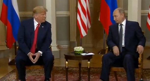 The meeting of Putin and trump began. The Helsinki exchange?