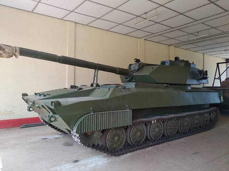Myanmar showed a light tank chassis, self-propelled guns 2S1 
