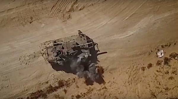 Video udgivet af angreb af UAV på Merkava tank