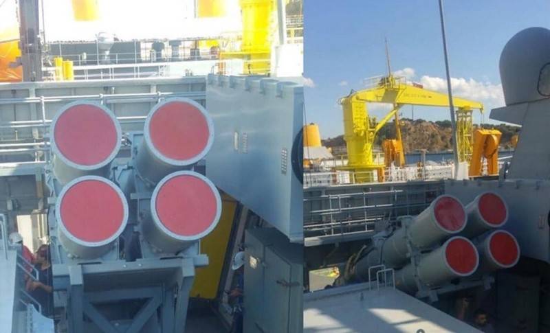 The latest Turkish Atmaca ASM installed on the Corvette F514 Kinaliada