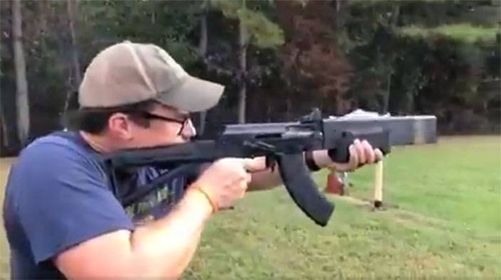 The current version of the Kalashnikov assault rifle with 