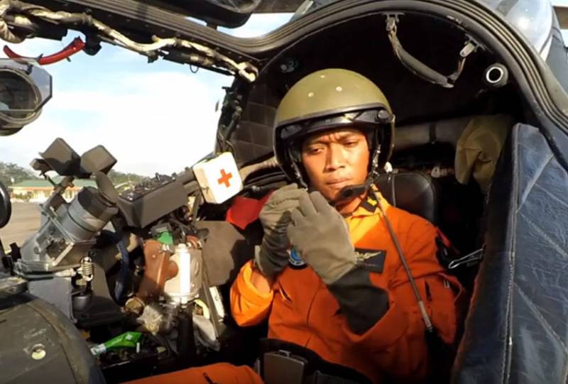 Incident with helicopter Mi-35P military parade in Indonesia