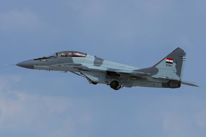 MiG-29 the Egyptian air force crashed during a training flight