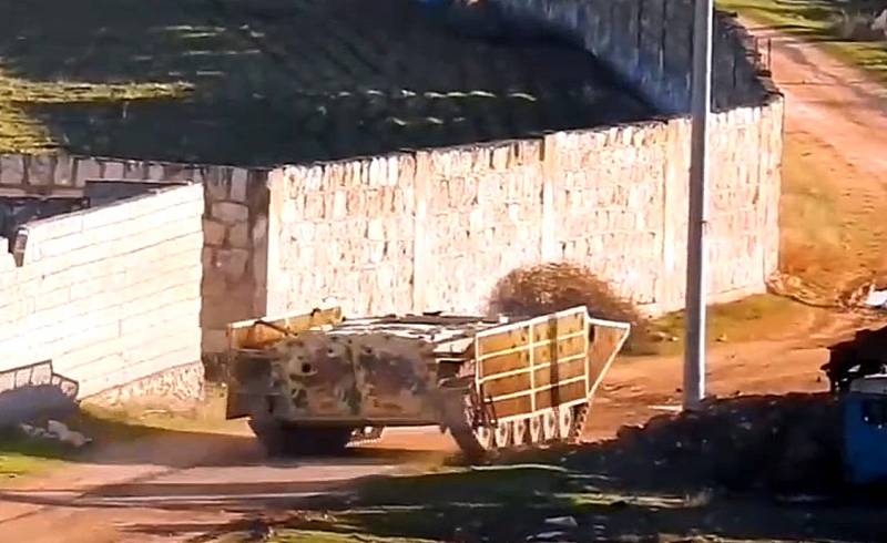 Mined BMP rammed the positions of the Syrian military