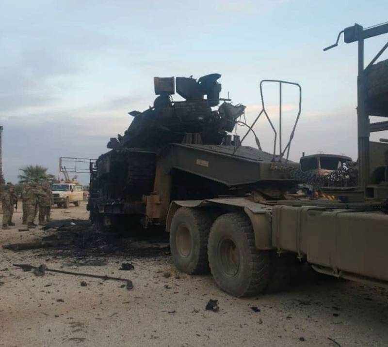 Shown destroyed in Idlib Turkish armored vehicles