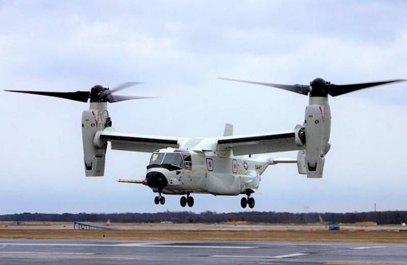 The U.S. Navy received the first transport convertiplane CMV-22B