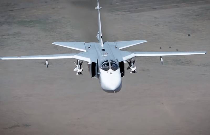 D ' Wierkung vun der windhose an der Géigend vun der Bomber su-24M op dem Video gewisen
