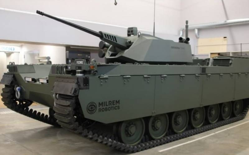 Onbemannt Benotzerkont Kampfmaschine op эстонски: Milrem Robotics presentéiert en neie Foto