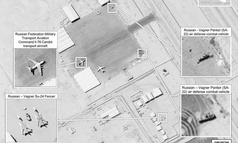 The United States showed satellite images allegedly proving Russia's presence in Libya